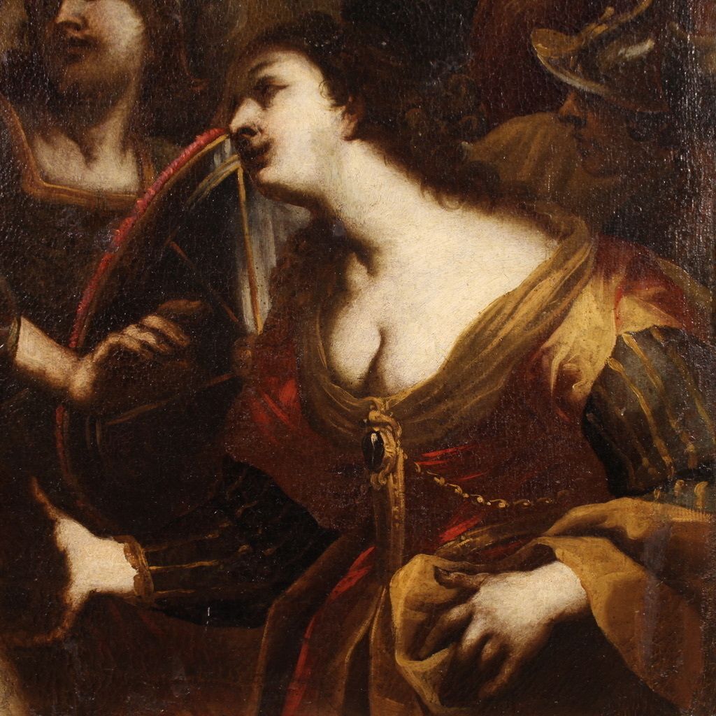 photo vintage 17th Century Mythological Painting, The Dispute Between Agamemnon And Achilles Over Briseis