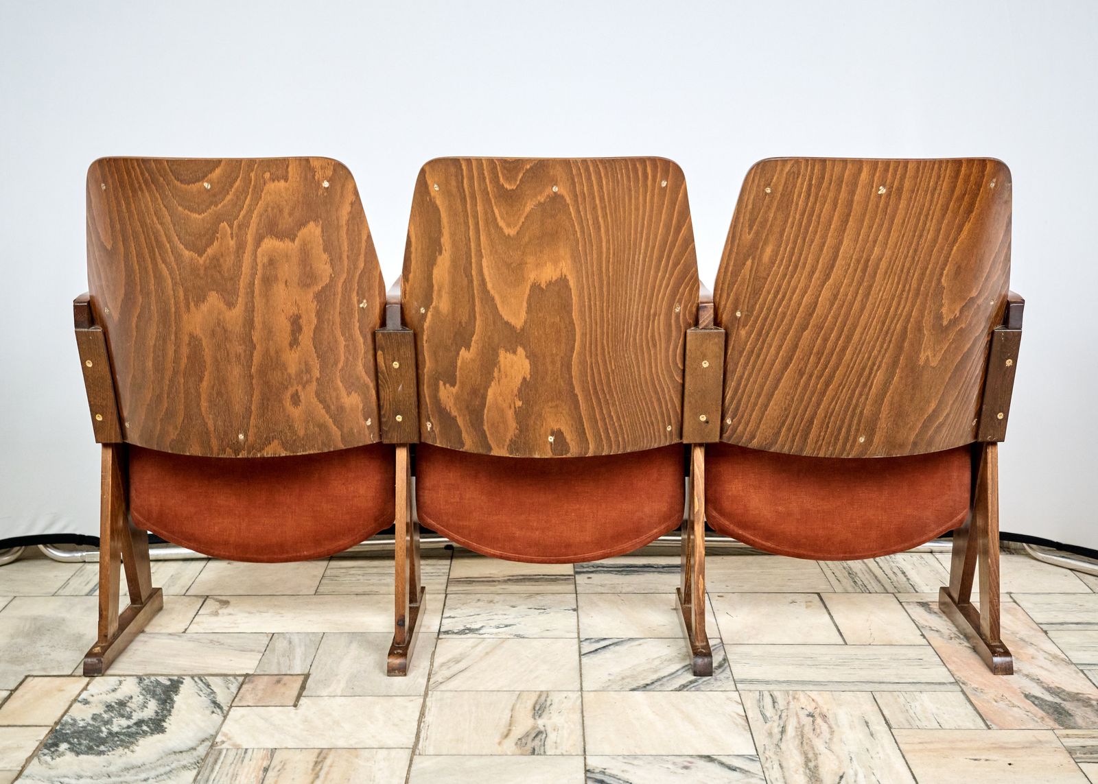 Vintage Triple Seat Cinema Chair, 1960s, Czechoslovakia photo 600.0