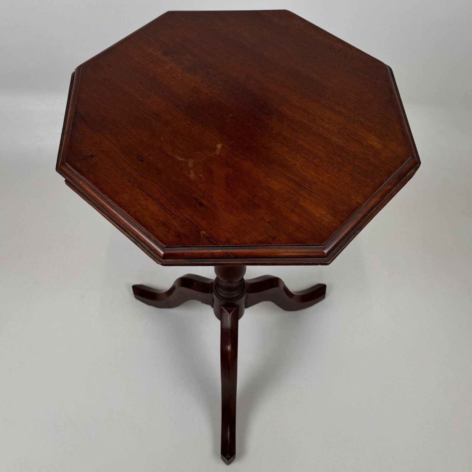 Antique 19th Century Small Octagonal Side Table In Mahogany photo for sale