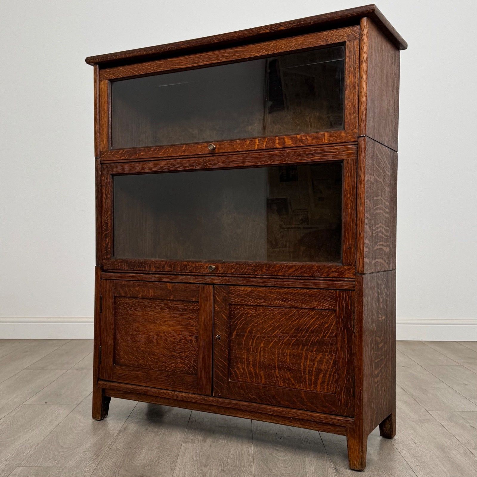 Antique 20th Century Globe Wernicke Style Cabinet In Oak photo Furniture