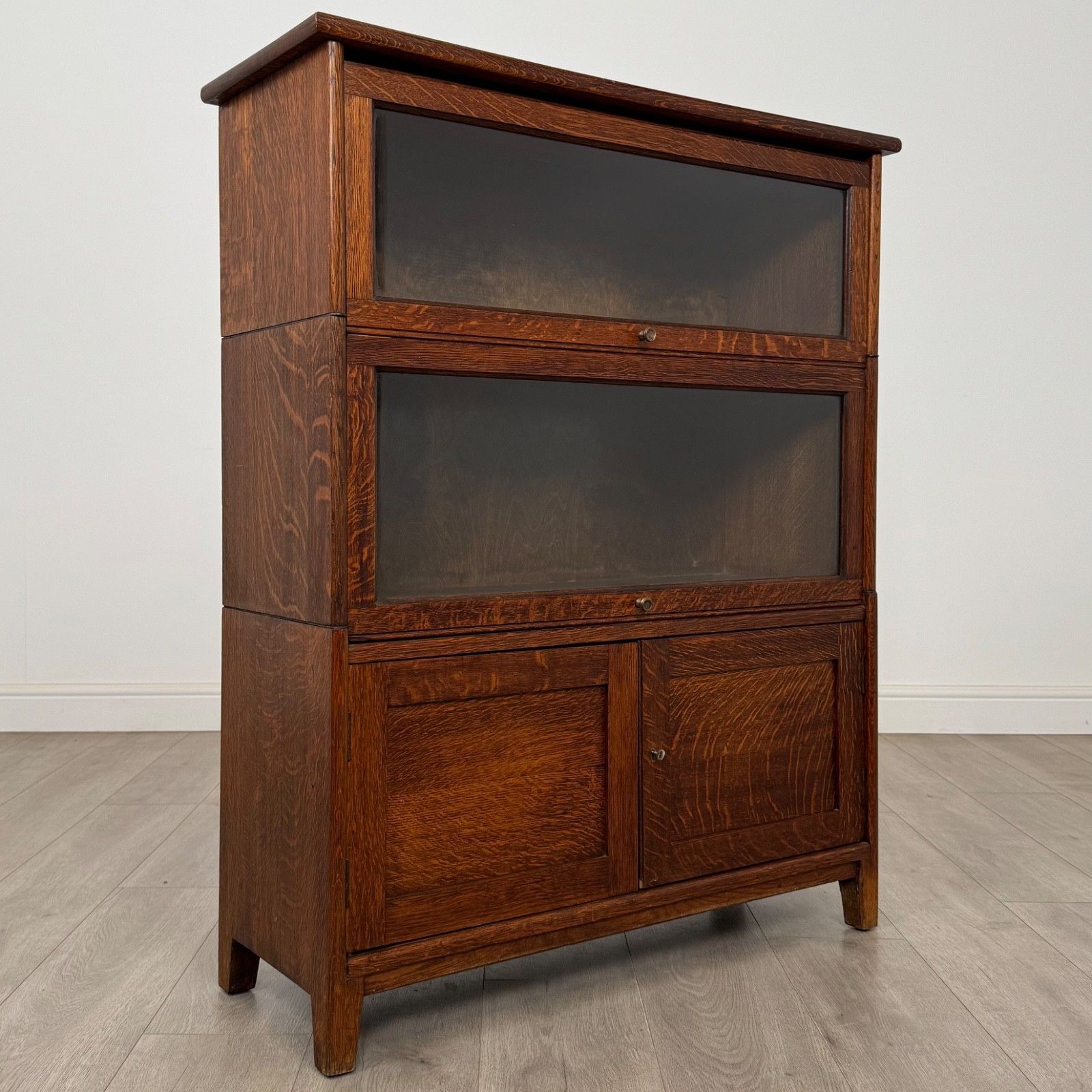 photo for sale Antique 20th Century Globe Wernicke Style Cabinet In Oak