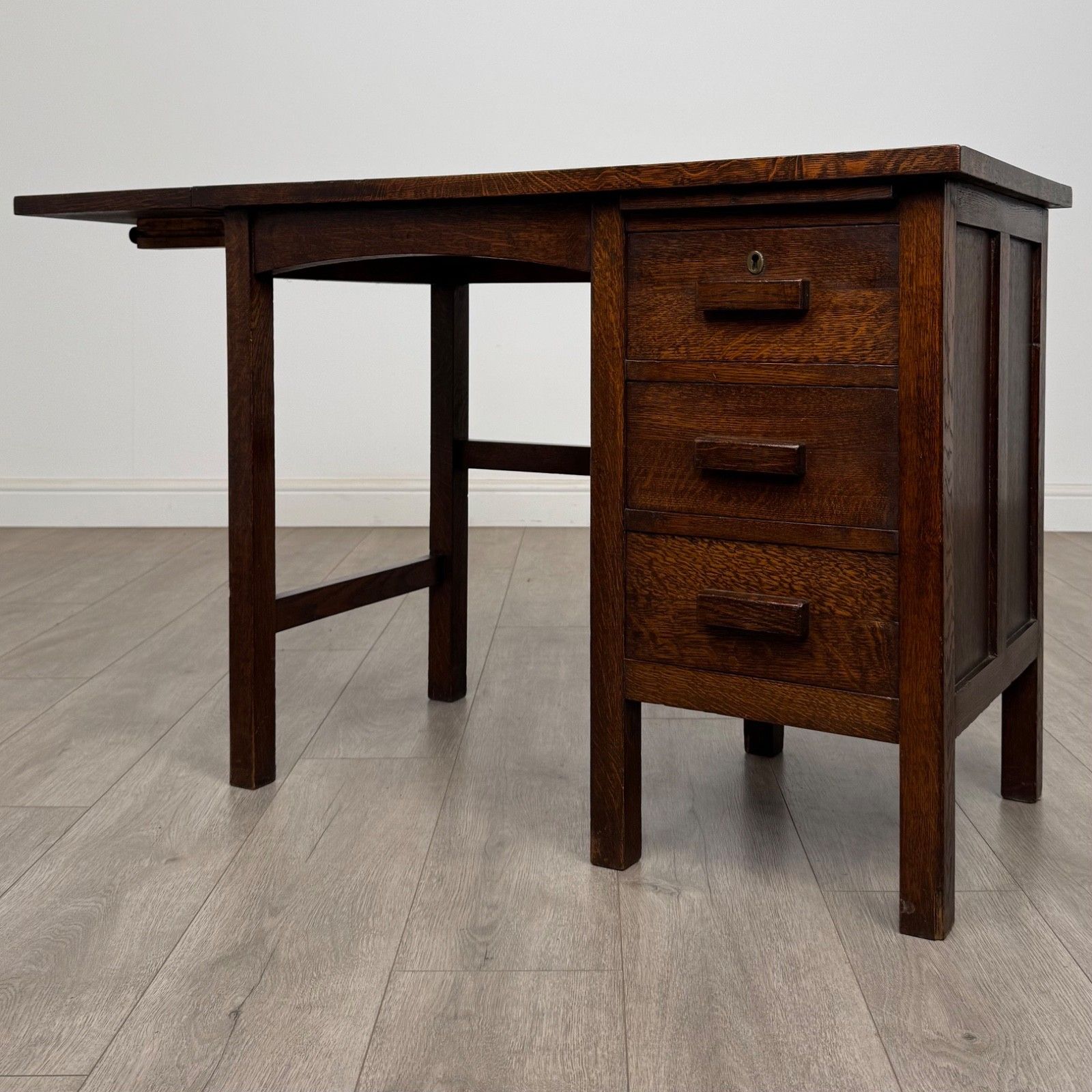 Antique 20th Century Good Quality Desk In Oak photo Furniture