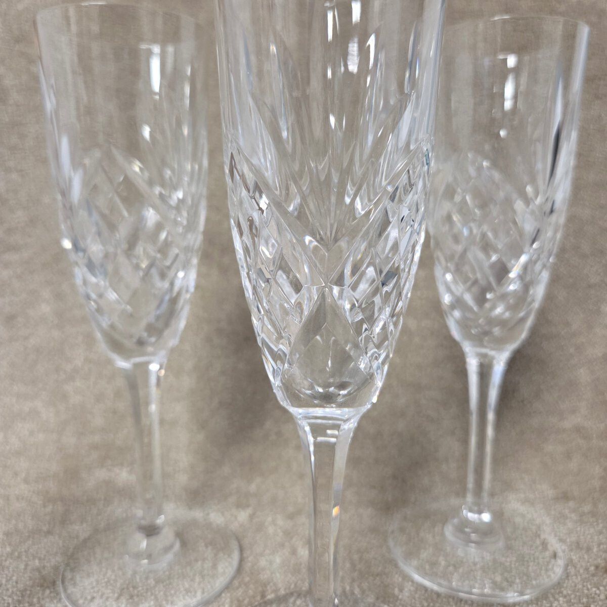 Set Of 5 Crystal Champagne Flutes – Saint Louis, Chantilly Pattern photo Home Decor