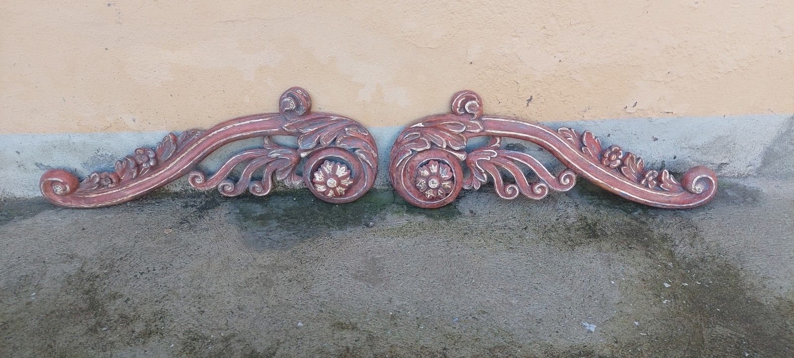 Coppia Grandi Fregi  Legno Intagliati XVII Secolo Barocchi photo furniture