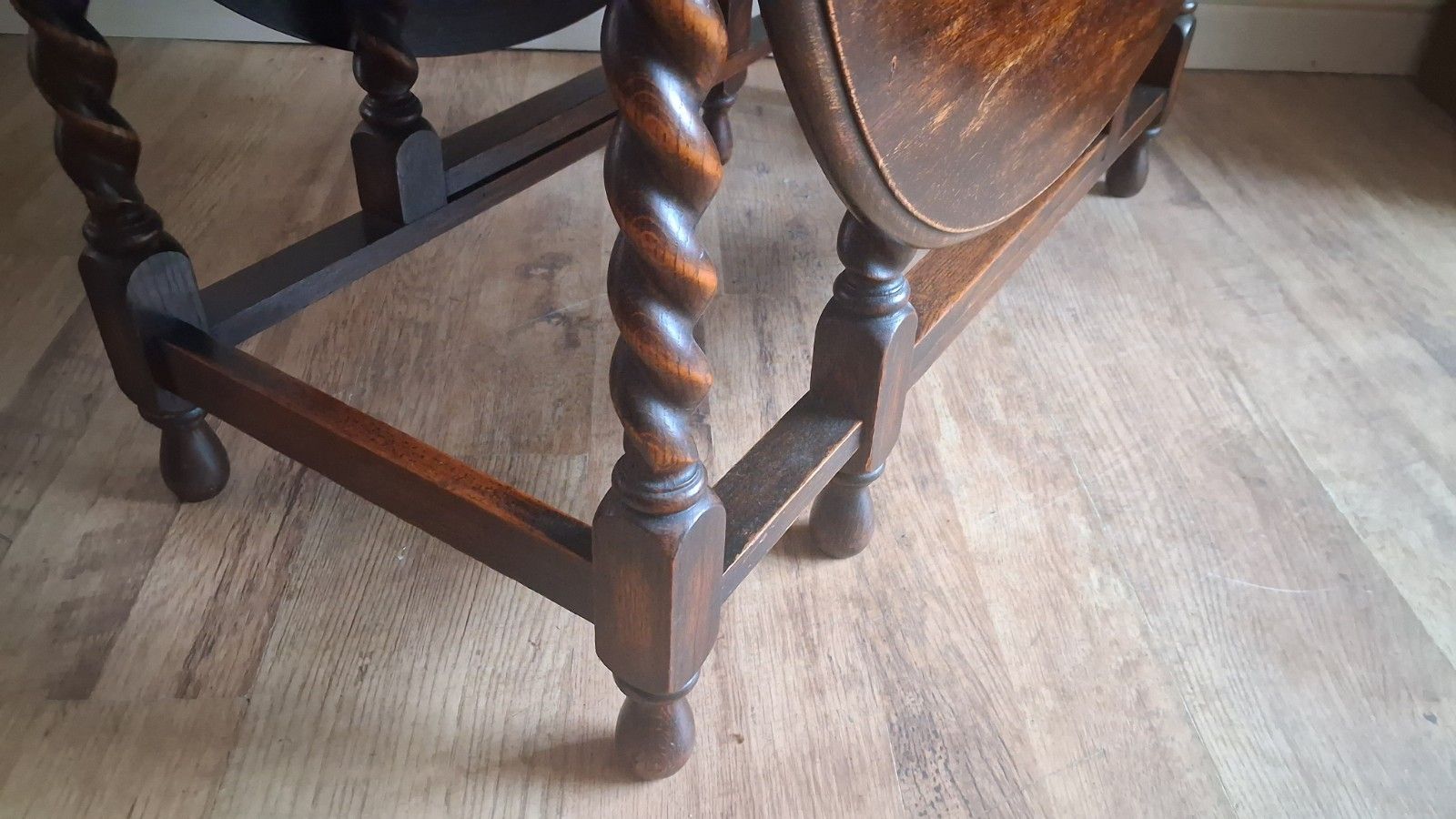Furniture Delightful Edwardian  Solid Oak Gate Leg  Drop Leaf Dining /Kitchen Table photo