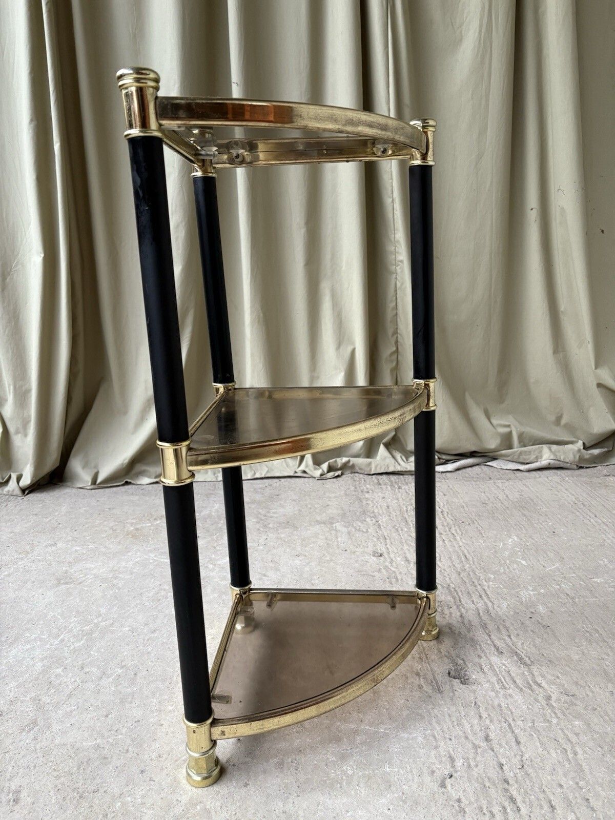 Vtg Mid Century Corner Shelf Shelving Unit Console Hollywood Regency Style R1041 photo buy