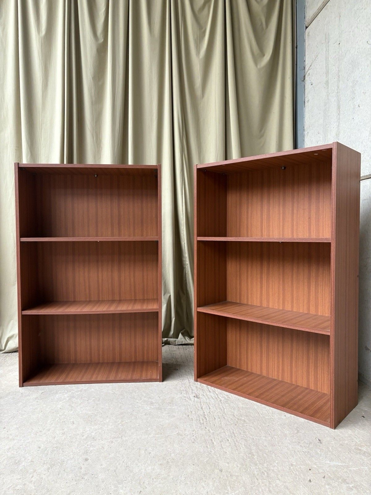 Vtg Late Mid Century Pair Of Freestanding Bookcases Wall Units Retro R1040 photo for sale
