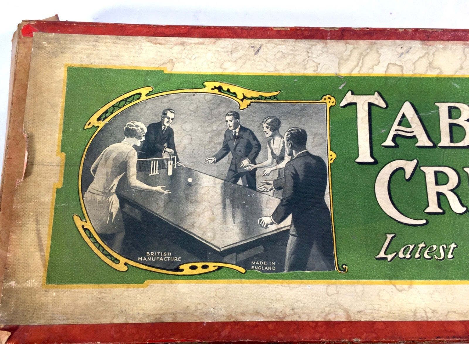 Antique Tabletop Cricket Parlour Game In Original Box / Board / Toy C.1940 photo Home Decor