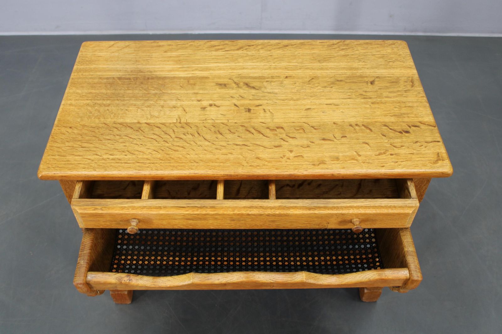 Danish Mid Century Oak Sewing Cabinet By Henning Kjaernulf photo for sale