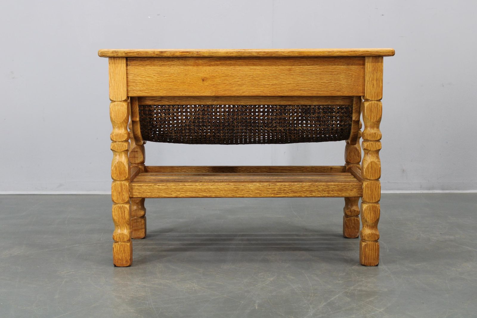 Furniture Danish Mid Century Oak Sewing Cabinet By Henning Kjaernulf photo