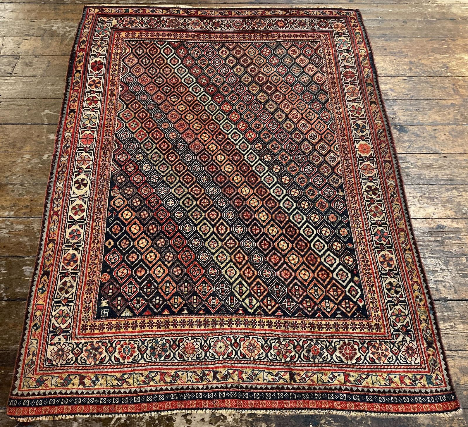 Antique Tribal Qashqai Rug 1.81m X 1.38m photo Textiles
