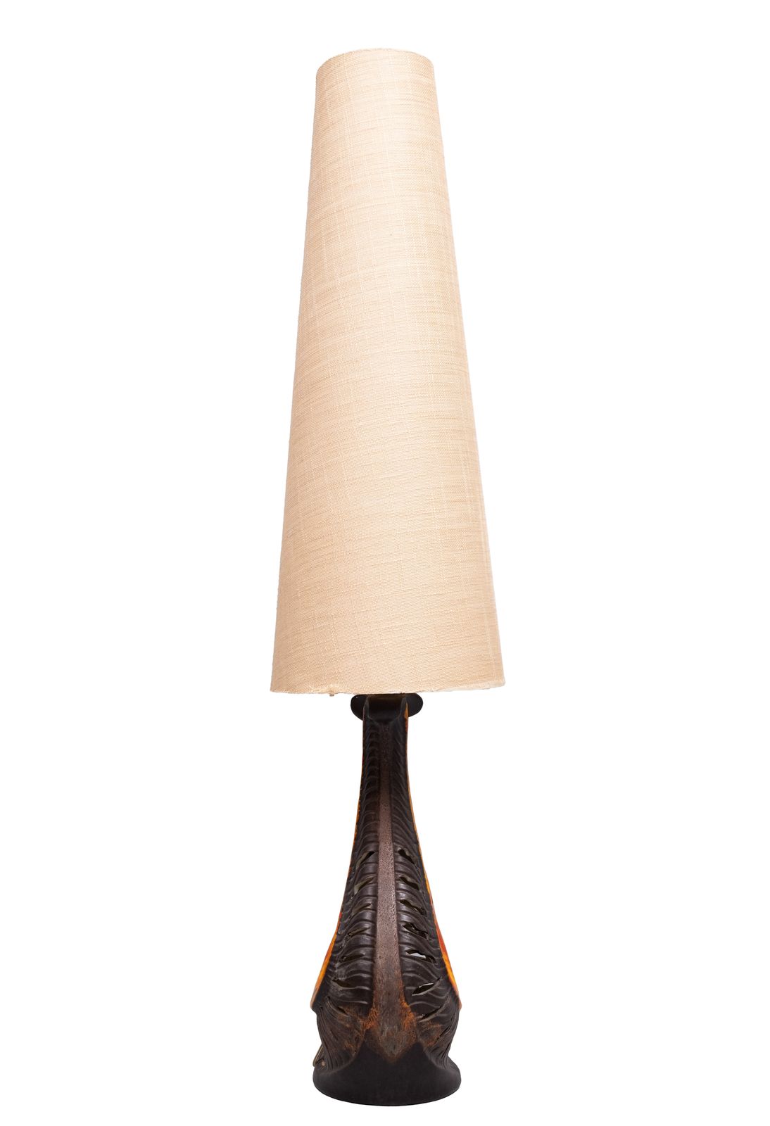 Large Fat Lava Ceramic Floor Lamp By Walter Gerhards For West Germany 1970s photo vintage