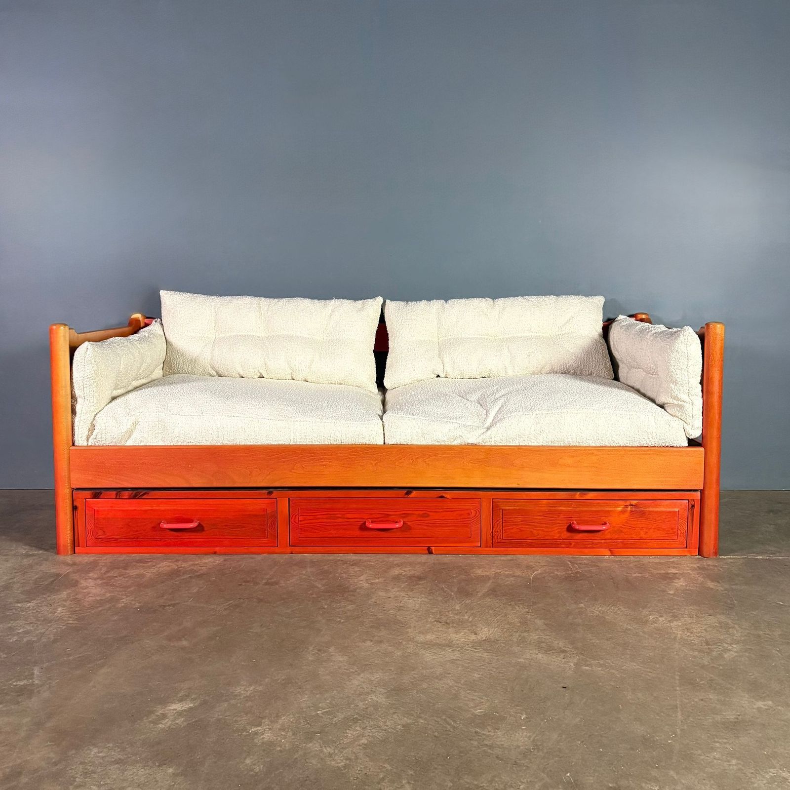 Red Habitat Vico Magistretti Carimate Three Seater Sofa/Daybed Mid Century Retro Mcm