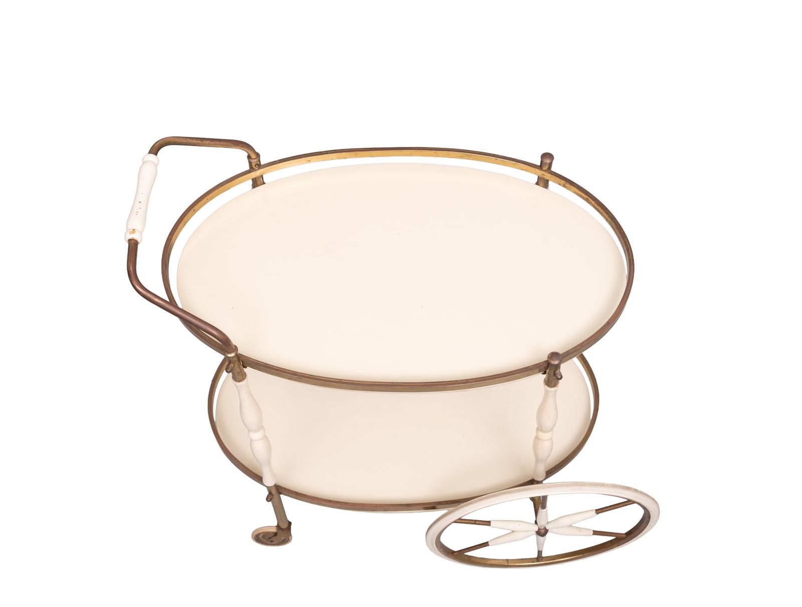 Oval Shaped Glass Tops Serving Trolley Italy 1950s photo 1100.0