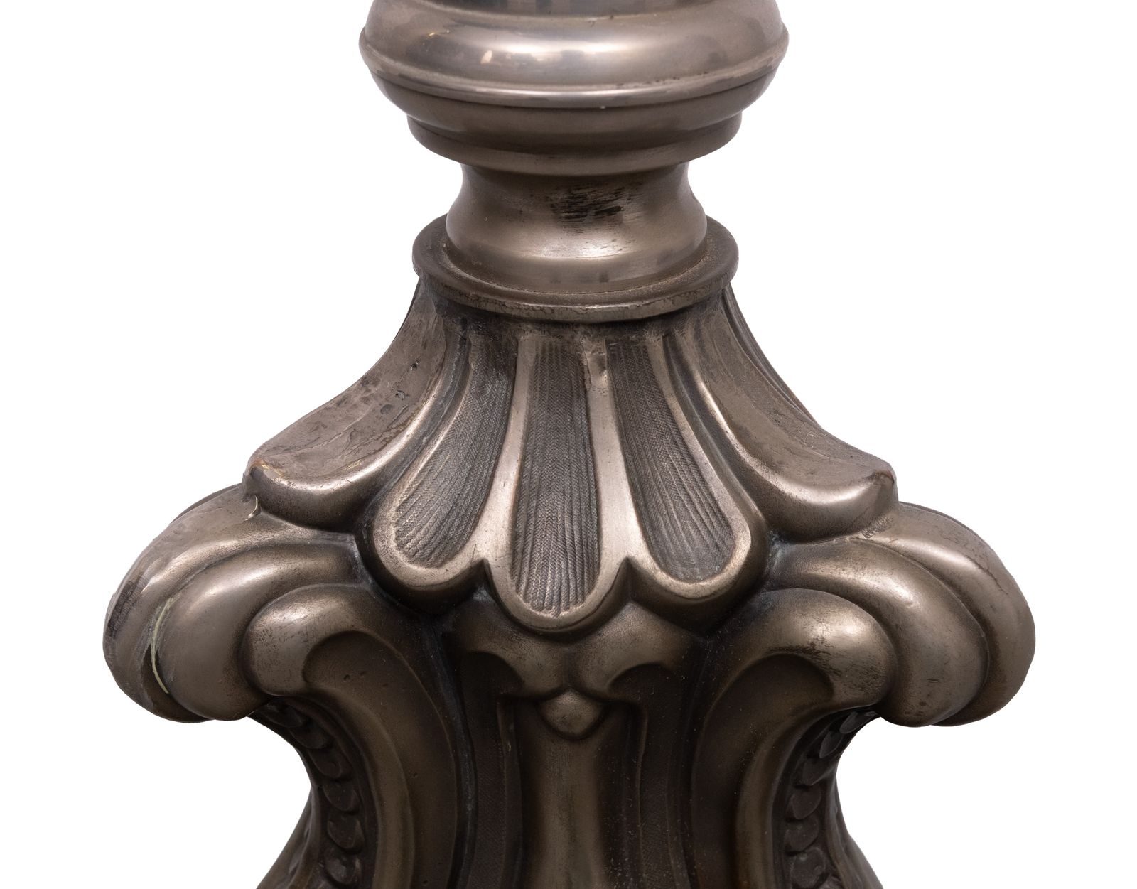 Stunning Antique Pewter Rococo Candlestick Floor Lamp Italy photo 1100.0