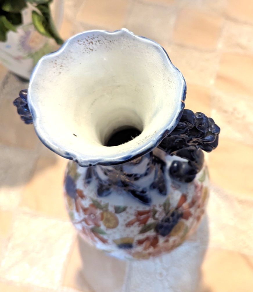 Antique Victorian Humphrey Bros Japanese Tunstall  Gilded Floral Vase Urn photo Home Decor