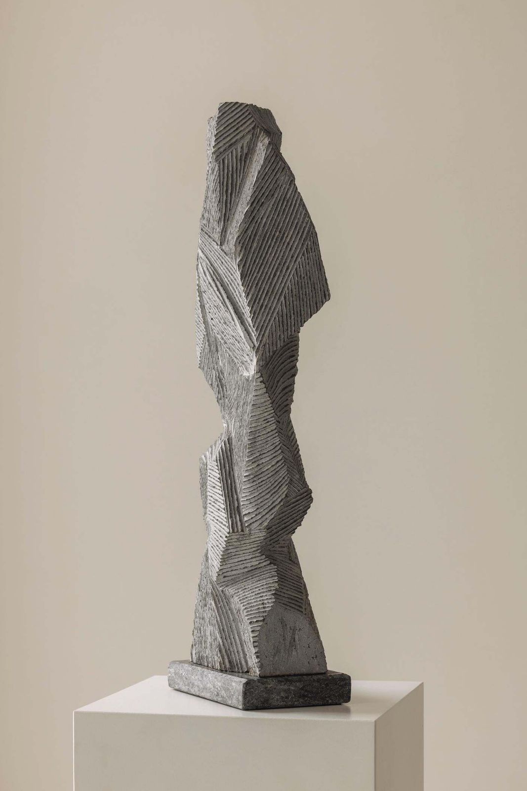 photo for sale Abstract Sculpture Carved From Natural Stone By Marc Verdoodt, Belgium 1980s.