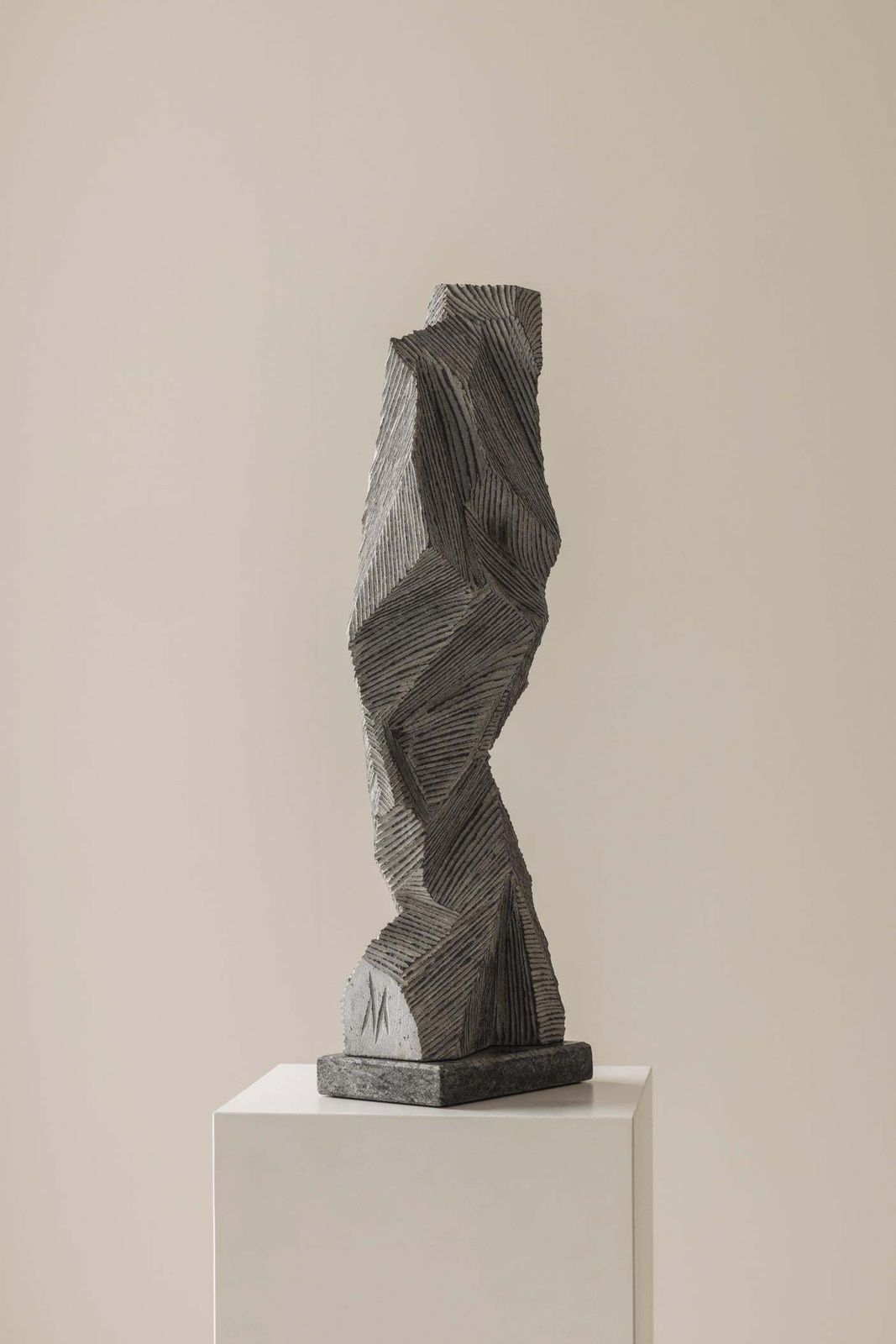 Art Abstract Sculpture Carved From Natural Stone By Marc Verdoodt, Belgium 1980s. photo