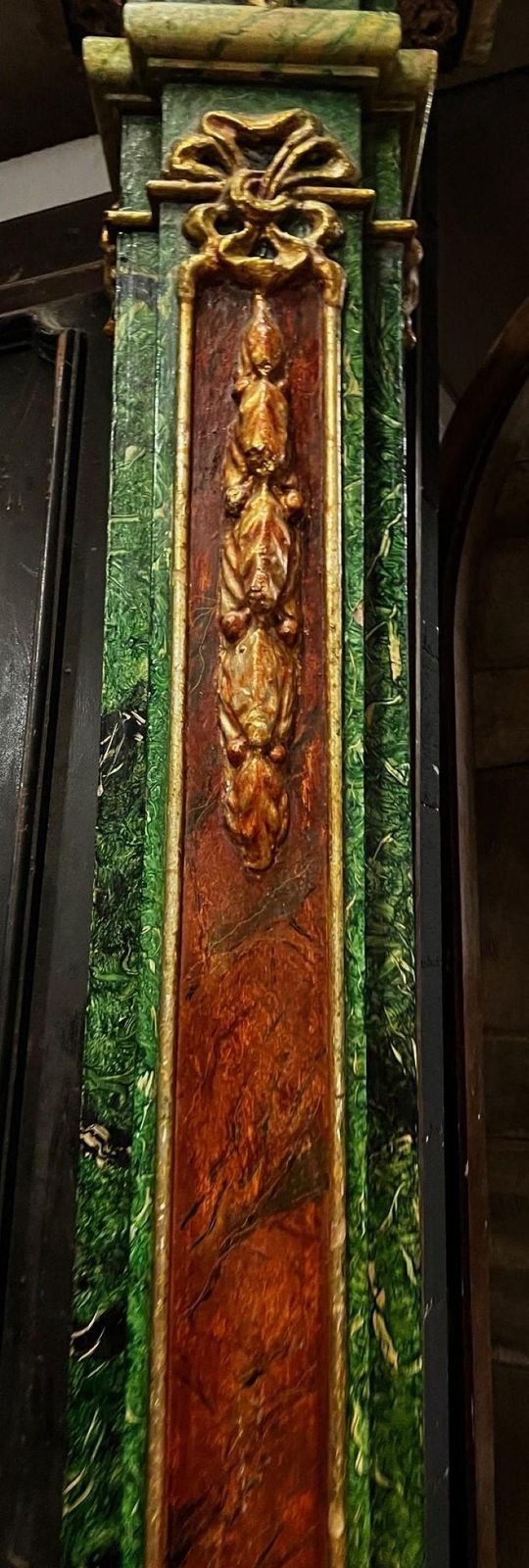 Pair Of Decorative Polychrome Columns With Gilt Trim, Italy photo 5311.0