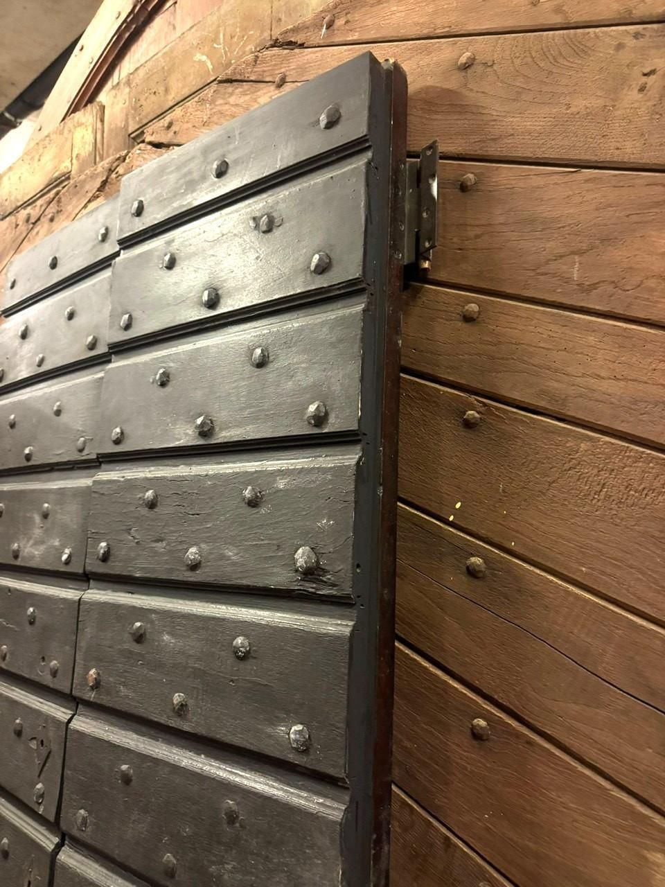 Handcrafted Black Lacquered Solid Wood Nailed Entry Door photo Home Fixtures