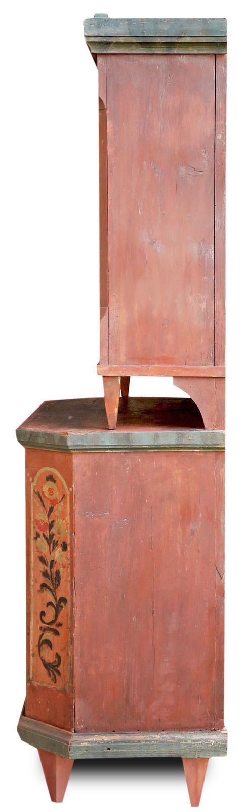Red Floral Painted Cabinet, 1790, Central Europe photo for sale