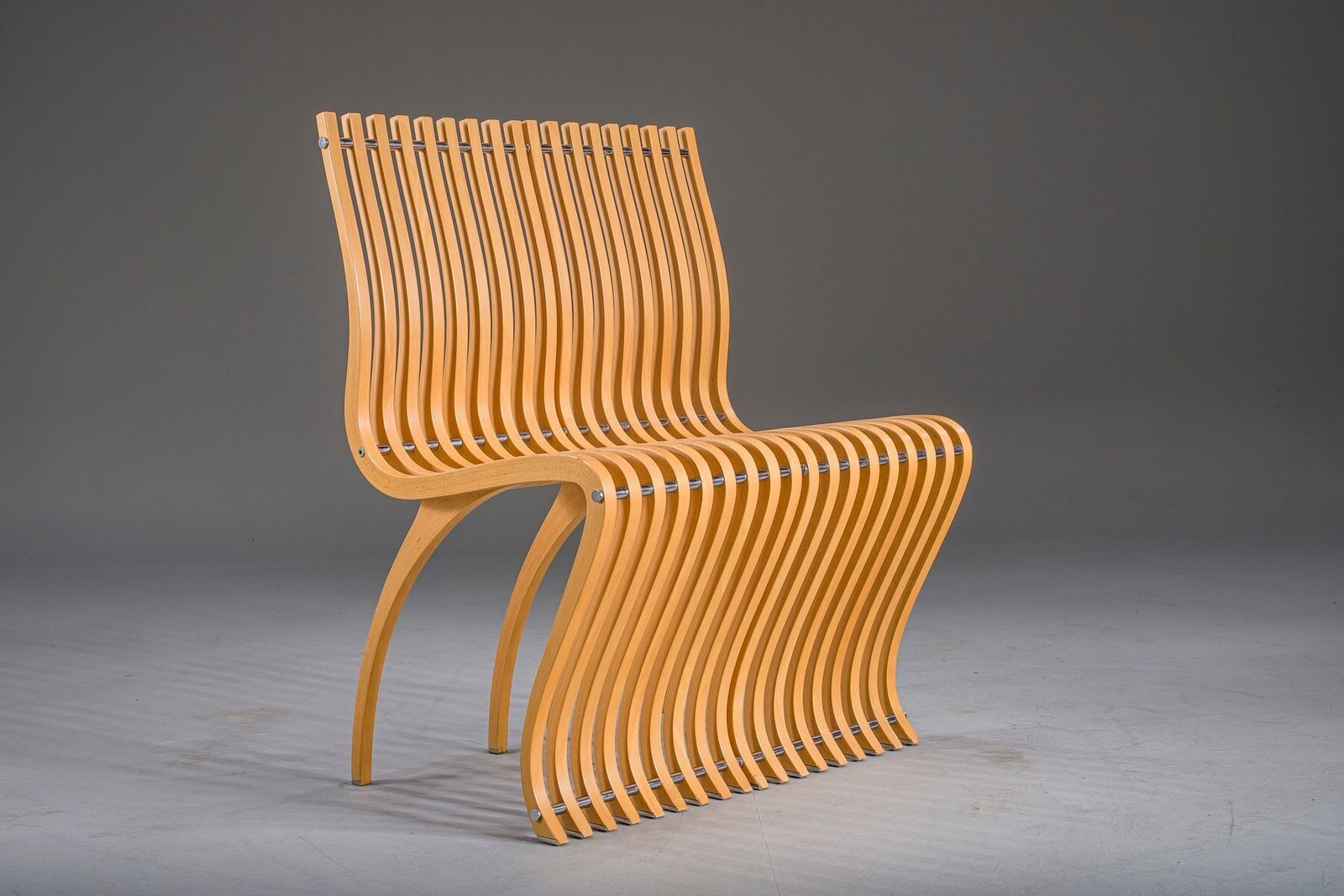 5890.0 Schizzo Chairs In Beech And Chrome By Ron Arad For Vitra, Germany, 1980s, Set Of 2 photo