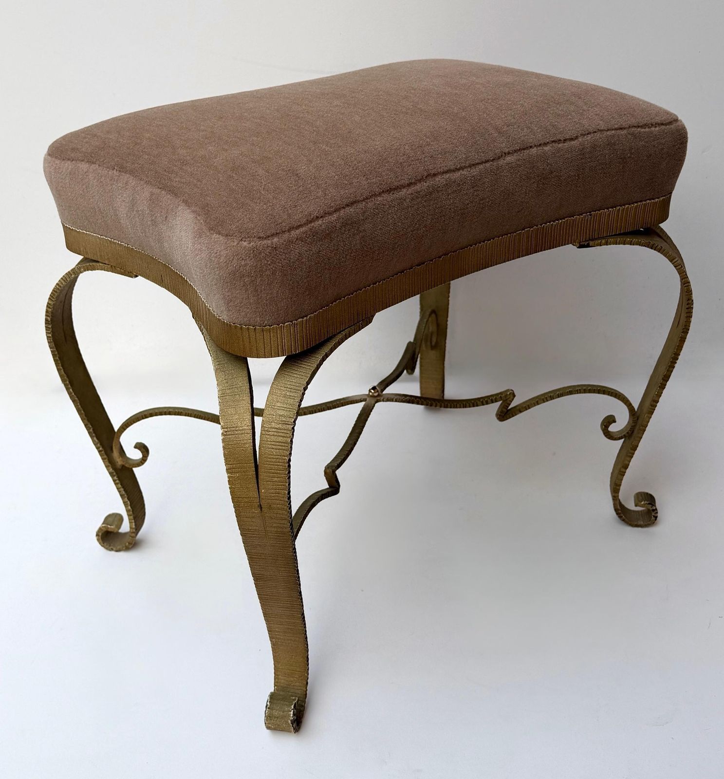 Pair Of Stools Gilt Wrought Iron By Pier Luigi Colli, Italy, 1950s photo furniture