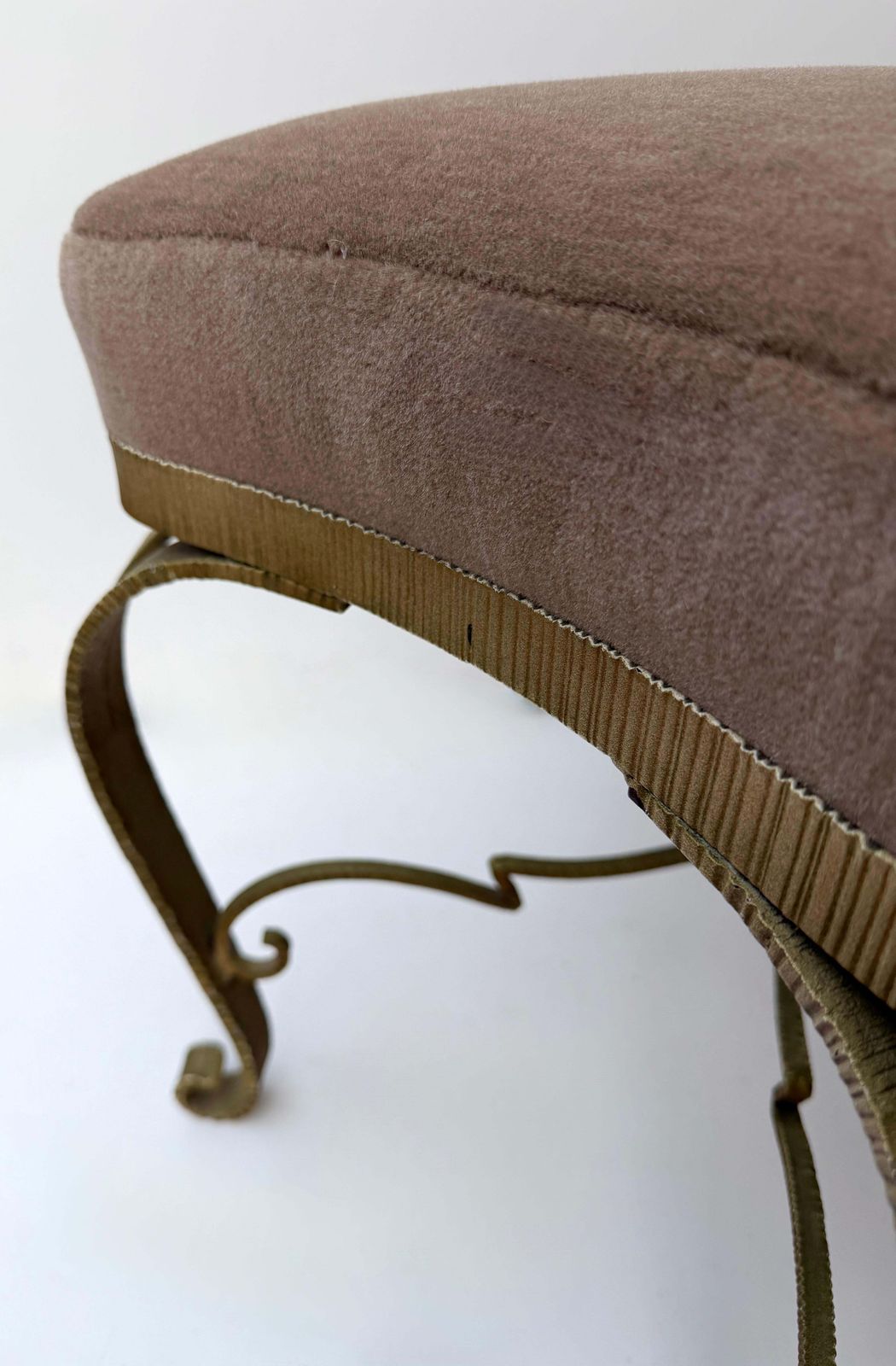 Pair Of Stools Gilt Wrought Iron By Pier Luigi Colli, Italy, 1950s photo Furniture