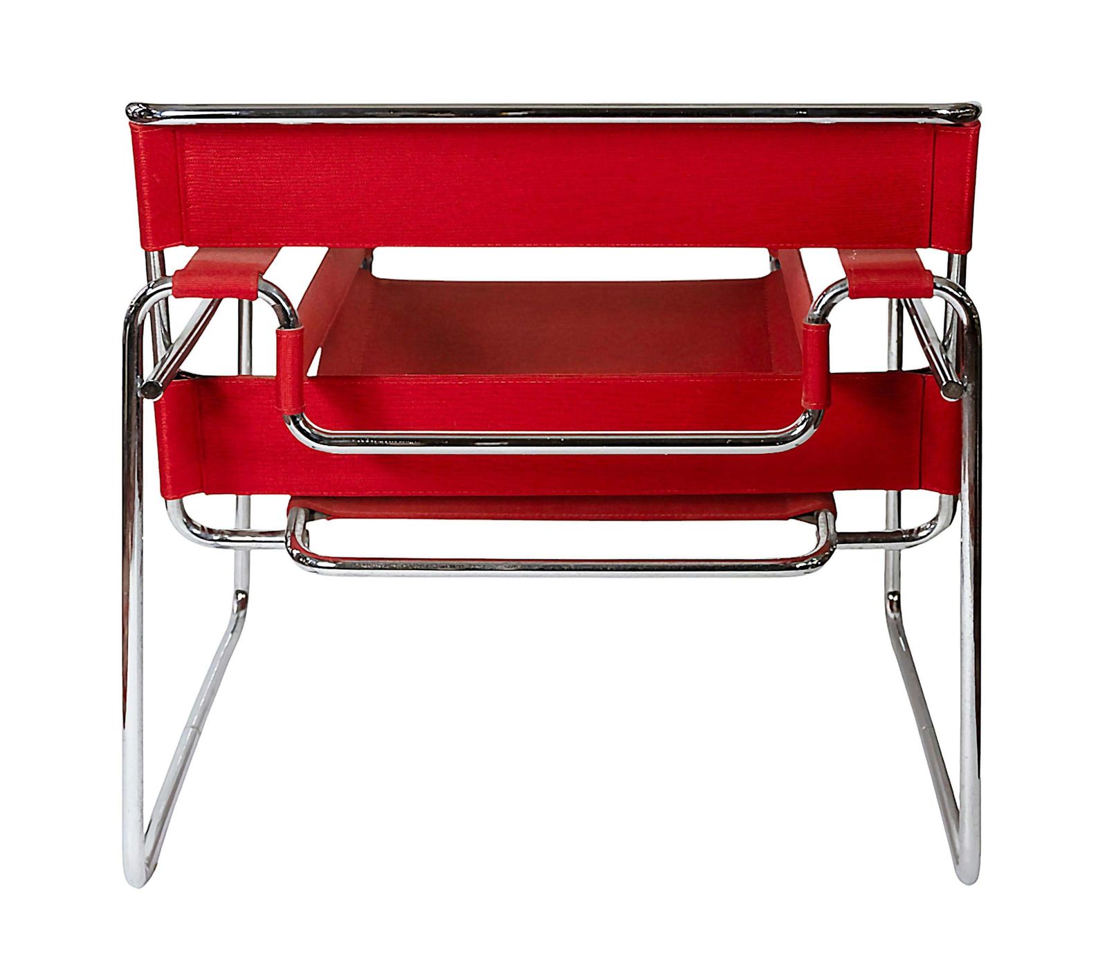 Marcel Breuer Red Canvas Wassily Lounge Chair By Knoll Studio photo for sale