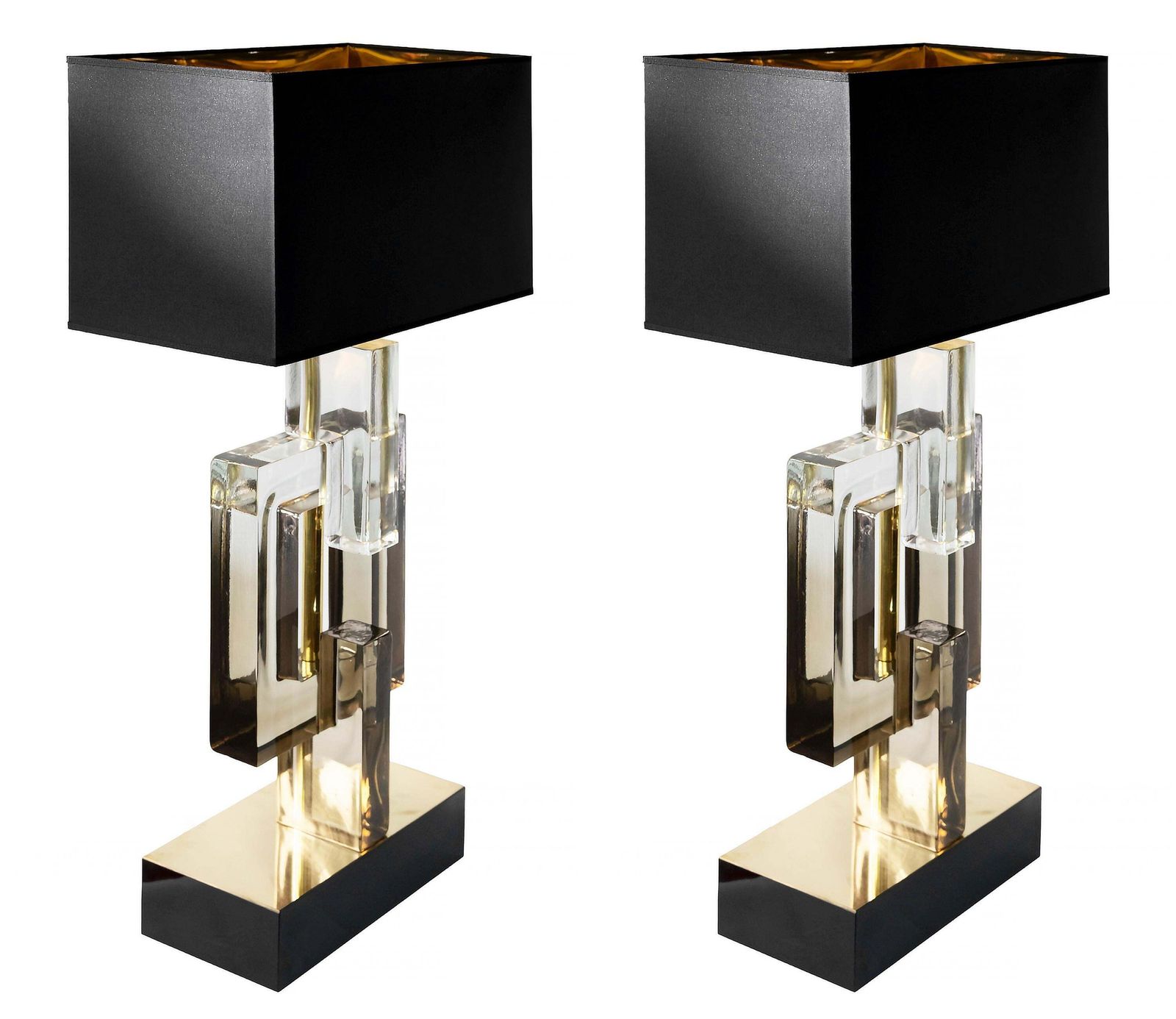 Pair Of Large Italian Table Lamps In Murano Glass photo furniture