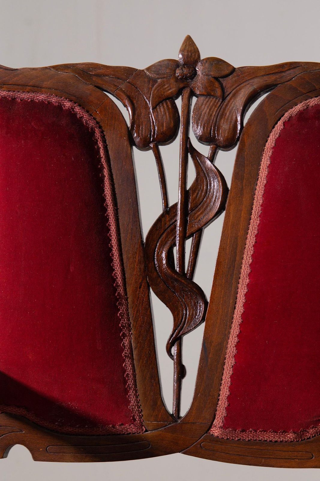 photo buy Pair Of Red Italian Art Nouveau Armchairs In The Style Of Georges De Feure