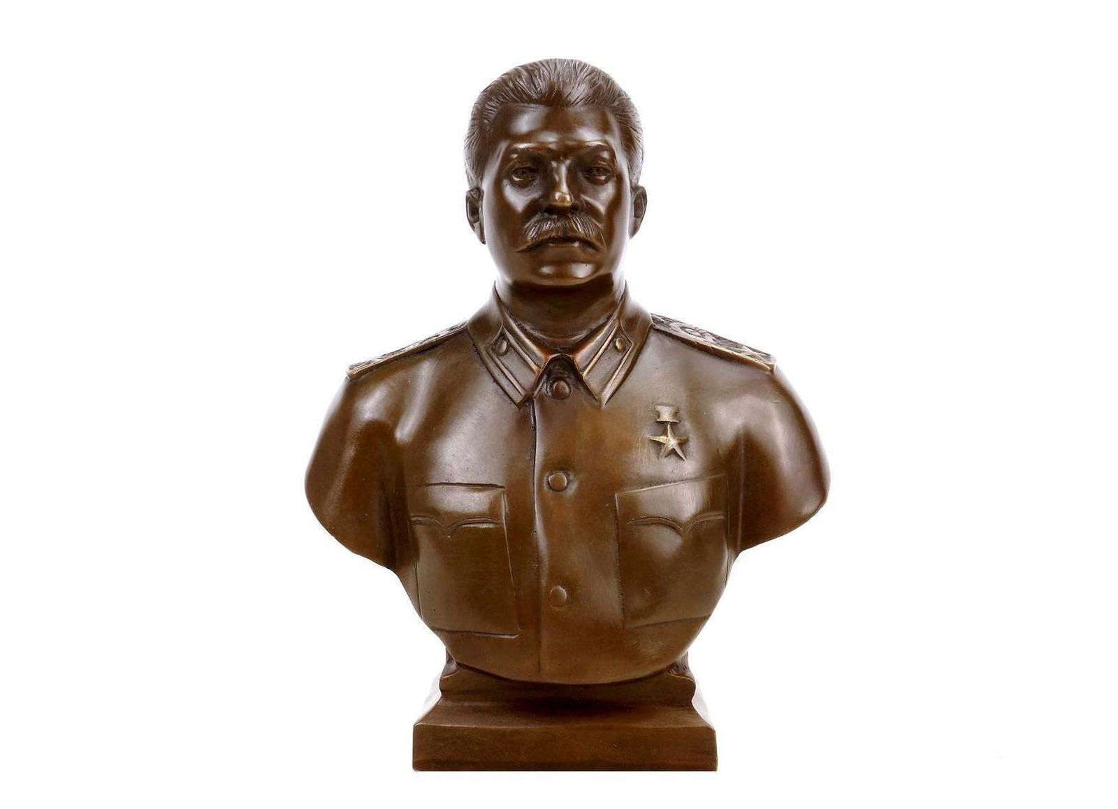 Bronze Bust Of Joseph Stalin, 1953 Style photo Art