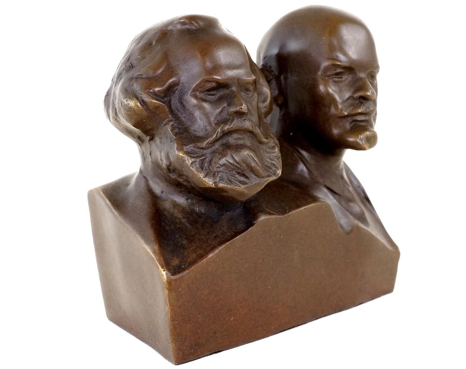 Bronze Bust Of Karl Marx And Vladimir Lenin, 20th Century photo vinterior