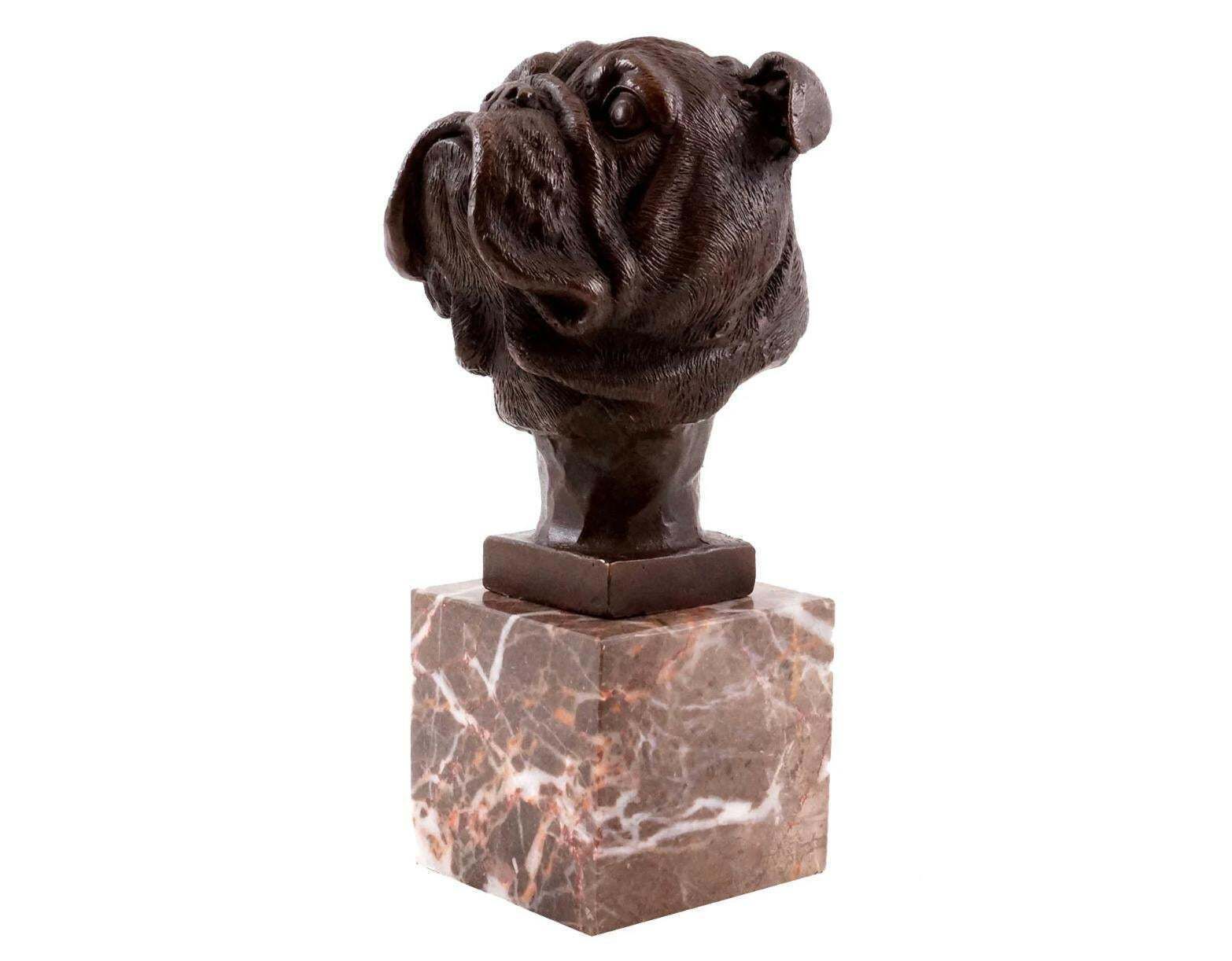 French Bulldog Head Sculpture Inspired In Bronze Patinated, 20th Century photo furniture