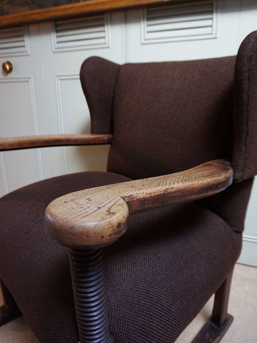 photo vintage Mid Century Brutalist Wing Armchair In The Manner Of Charles Dudouyt, 1950s