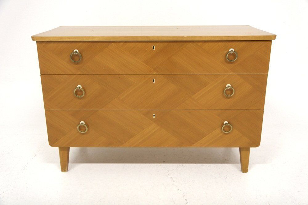 Swedish Modern Elm Chest Of Drawers, 1940s