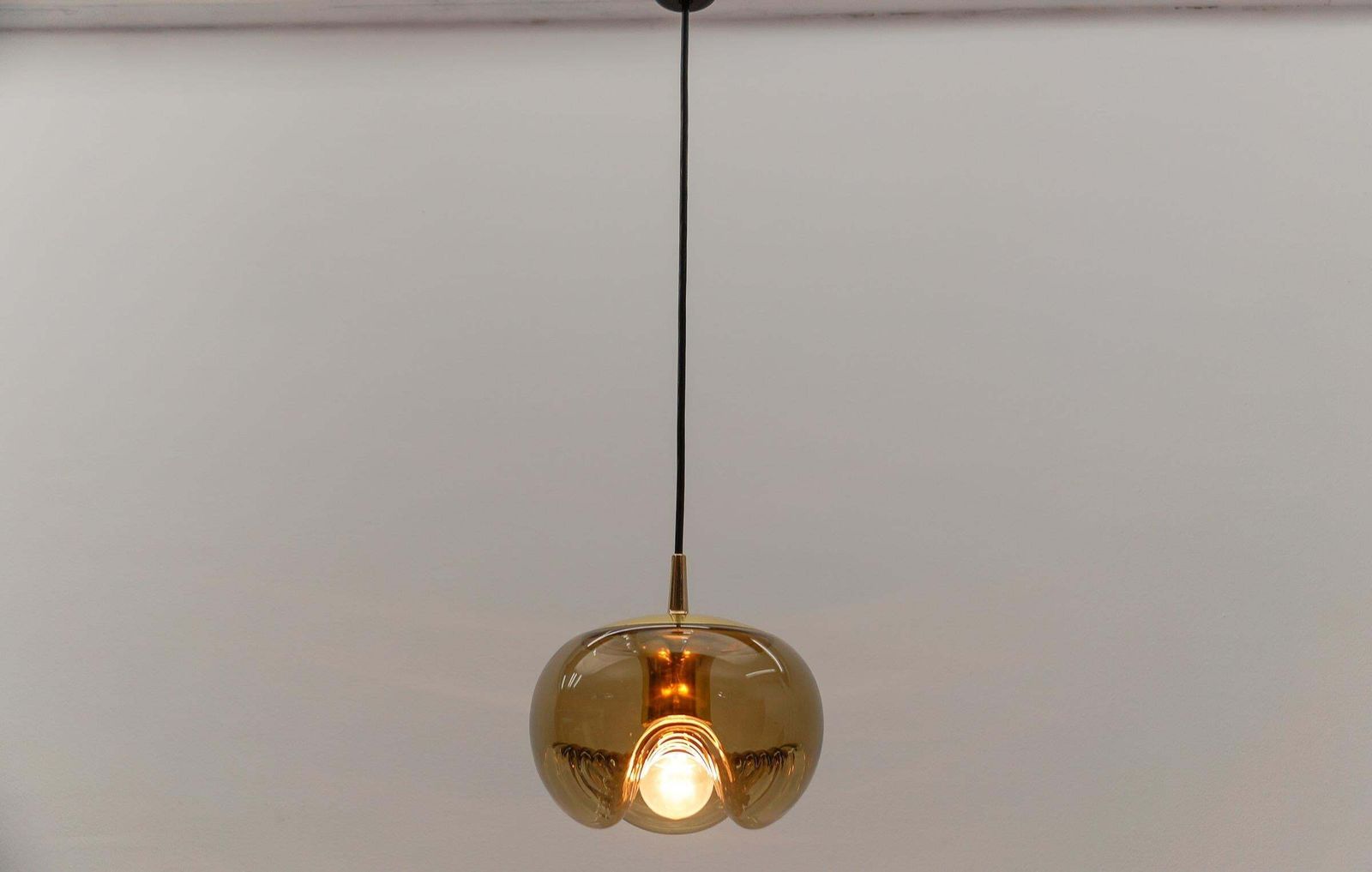 Smoked Glass Lamp "Wave" By Koch & Lowy For Peill & Putzler, 1960s photo 487.0
