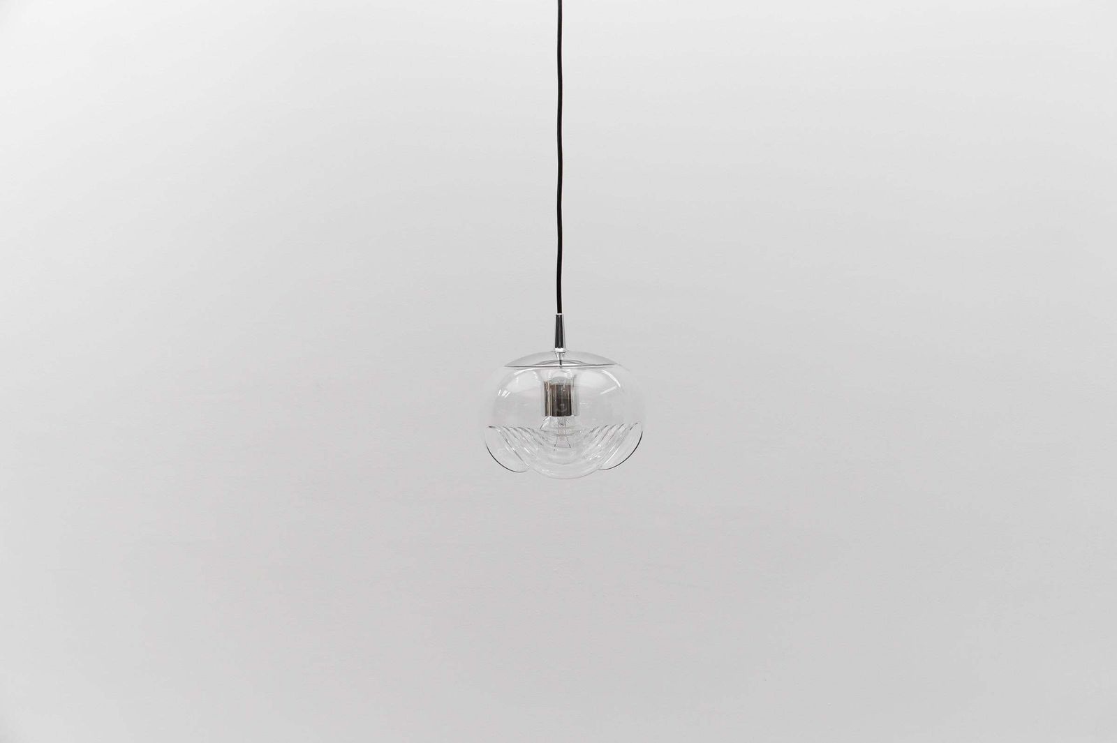 Clear Glass Lamp "Wave" By Koch & Lowy For Peill & Putzler, 1960s photo furniture
