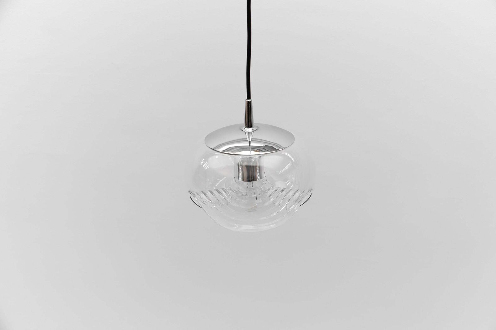Clear Glass Lamp "Wave" By Koch & Lowy For Peill & Putzler, 1960s photo 487.0