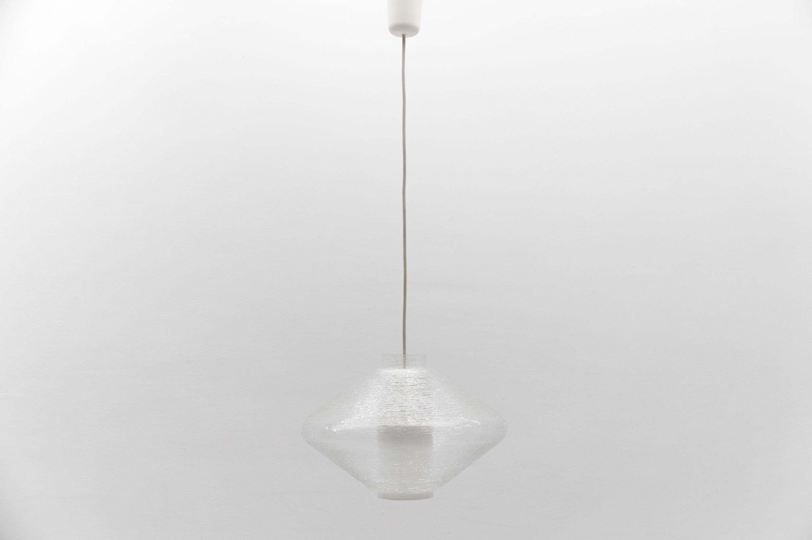 Double Glass Shade In Opal And Textured Glass In The Wagenfeld Style, 1960s photo for sale