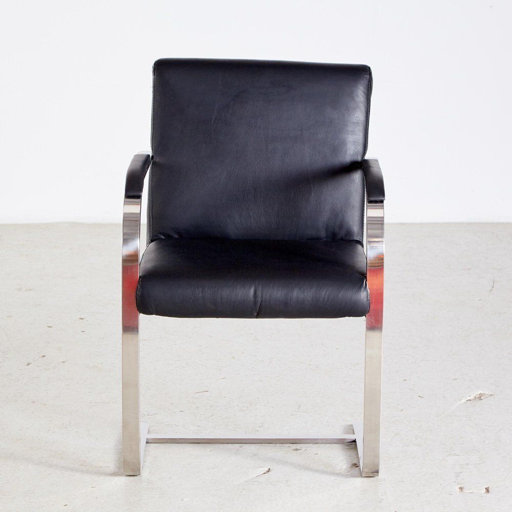 Steel Armchair With Leather Upholstery photo 144.0