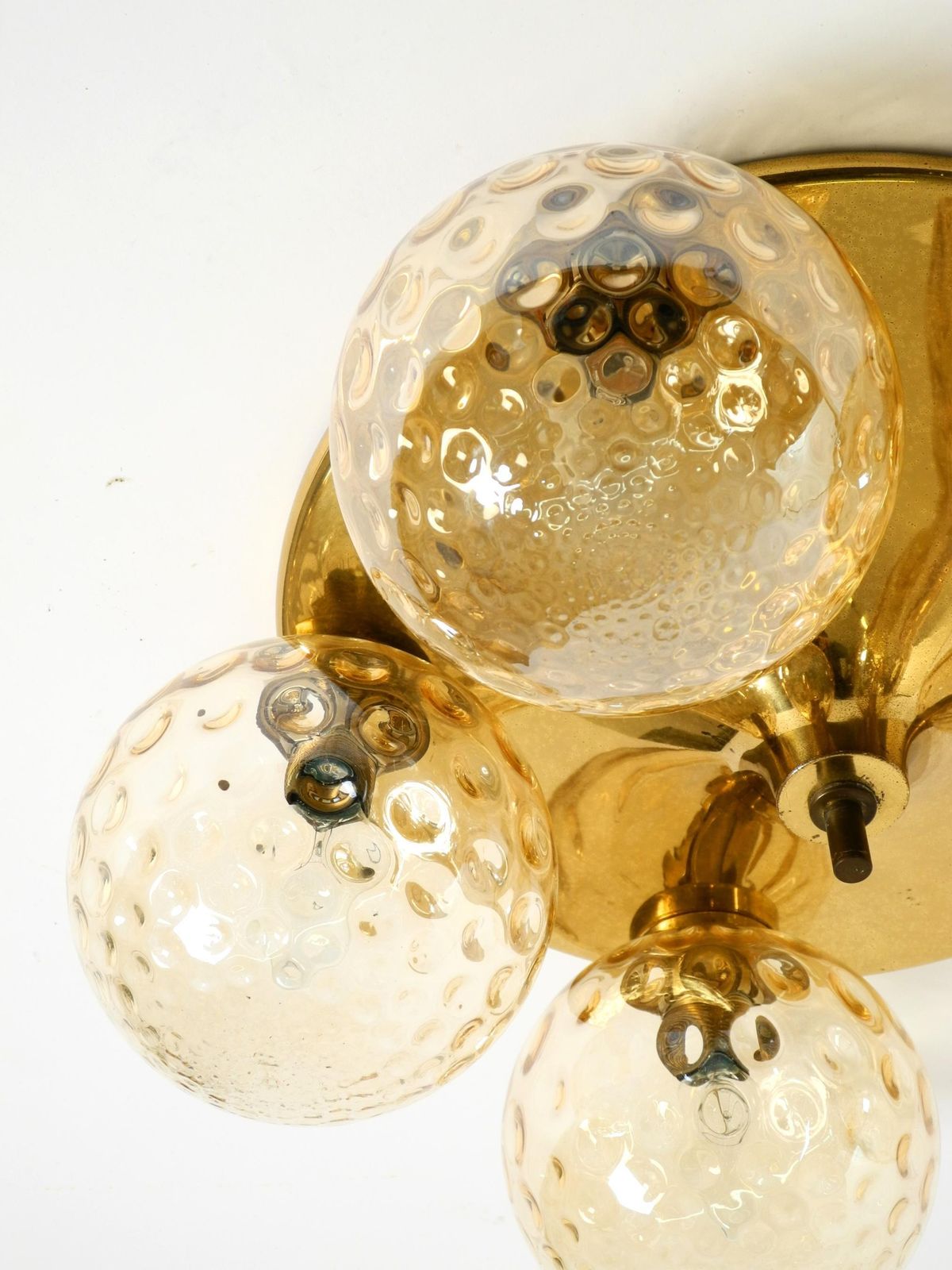 2151.0 Beautiful 1960s Space Age Brass Ceiling Lamp With 5 Glass Balls photo