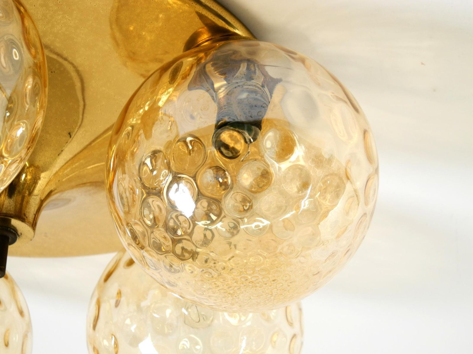 photo buy Beautiful 1960s Space Age Brass Ceiling Lamp With 5 Glass Balls