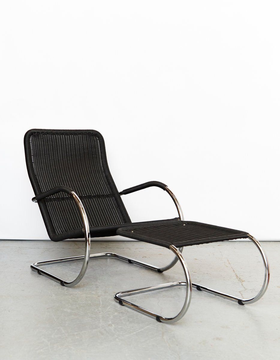 Set Of Vintage D35 Lounge Chair And C35 Ottoman By Anton Lorenz For Tecta, 1990s