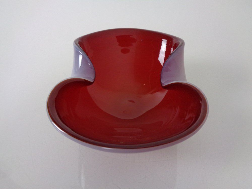 Red And Lilac Sommerso Murano Glass Bowl Or Ashtray, Italy, 1960s photo 295.0