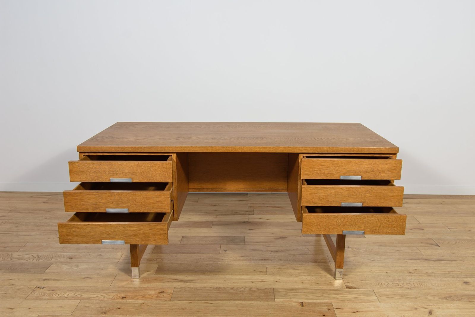 Furniture Mid Century Modern Oak Desk From Eigil Petersens Møbelfabrik, Denmark, 1970s photo