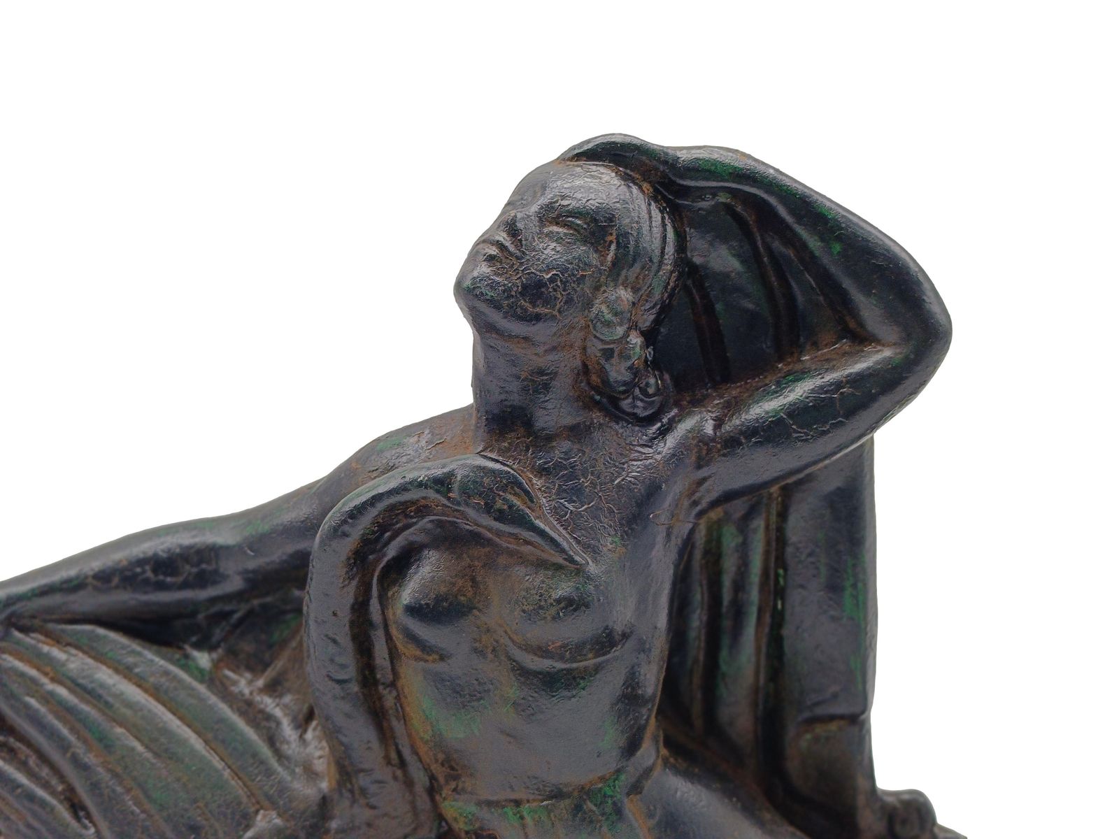 P. Roche Patinated Terracotta Sculpture "Leda And The Swan," 1970s photo vinterior