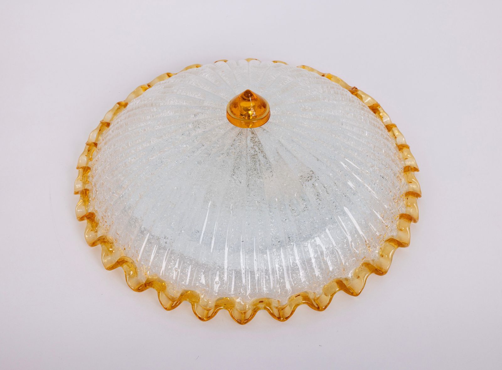 1 Of 2 Orange Murano Glass Ceiling Fixture, Murano, Italy, 1970 photo furniture