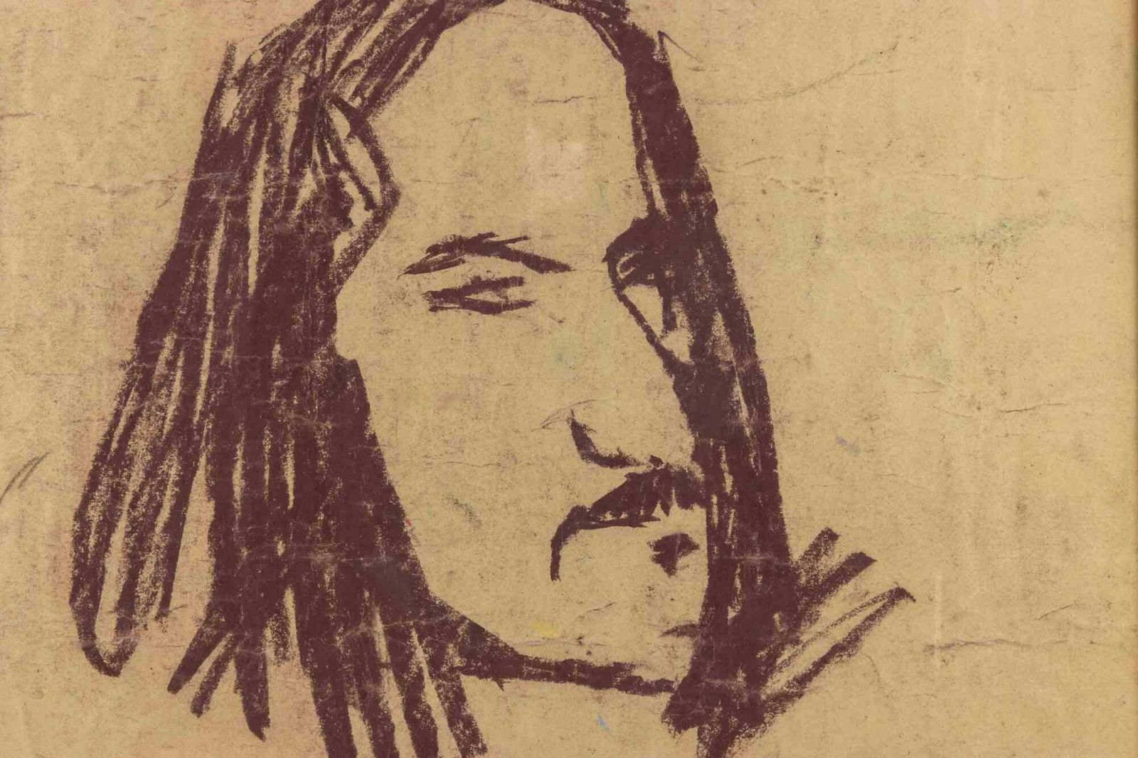 Sirio Pellegriniportrait   Oil Pastel On Paper By Sirio Pellegrini   1960s1960s photo furniture