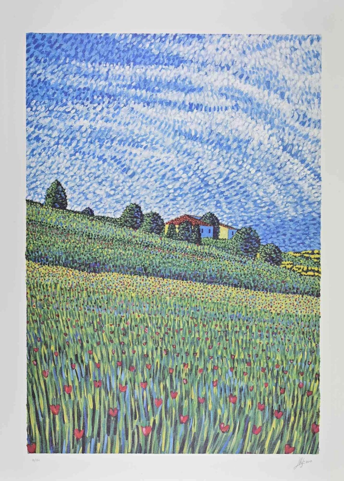 Lucio Rofranocountryside   Lithograph By Lucio Rofrano   1990s1990s